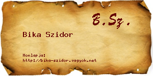 Bika Szidor névjegykártya